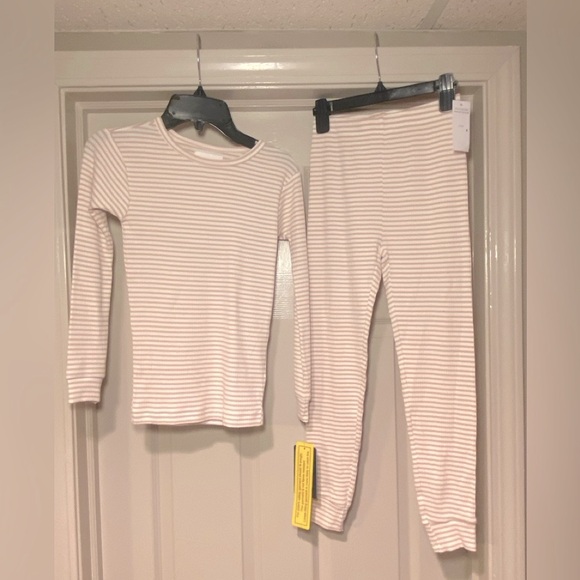 NWT Petit Lem Girls‎ Knitter Pajama Set Pink/ White Stripe Gift Stocking Stuffer - Picture 2 of 5
